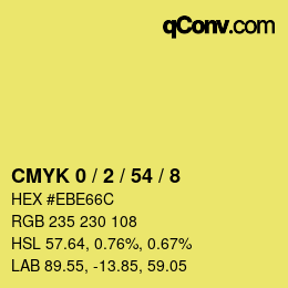 カラーコード: CMYK 0 / 2 / 54 / 8 | qconv.com
