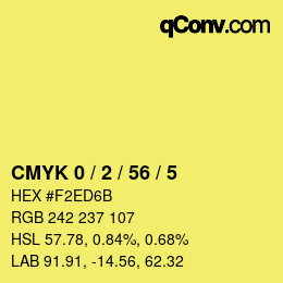 Color code: CMYK 0 / 2 / 56 / 5 | qconv.com