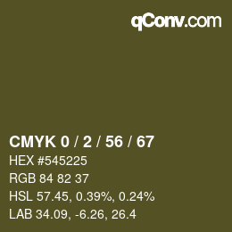 Color code: CMYK 0 / 2 / 56 / 67 | qconv.com