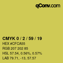 カラーコード: CMYK 0 / 2 / 59 / 19 | qconv.com