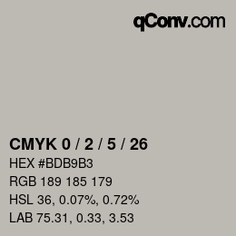 Código de color: CMYK 0 / 2 / 5 / 26 | qconv.com