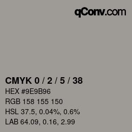 カラーコード: CMYK 0 / 2 / 5 / 38 | qconv.com