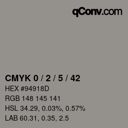 Color code: CMYK 0 / 2 / 5 / 42 | qconv.com