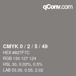 颜色代码: CMYK 0 / 2 / 5 / 49 | qconv.com