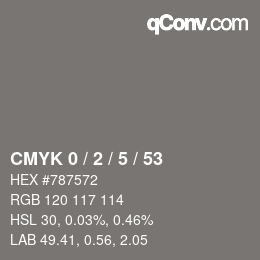 Color code: CMYK 0 / 2 / 5 / 53 | qconv.com