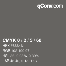 カラーコード: CMYK 0 / 2 / 5 / 60 | qconv.com
