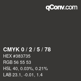 Color code: CMYK 0 / 2 / 5 / 78 | qconv.com