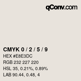 カラーコード: CMYK 0 / 2 / 5 / 9 | qconv.com