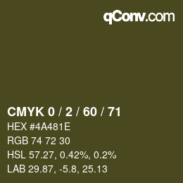 Color code: CMYK 0 / 2 / 60 / 71 | qconv.com