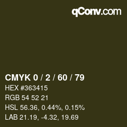カラーコード: CMYK 0 / 2 / 60 / 79 | qconv.com