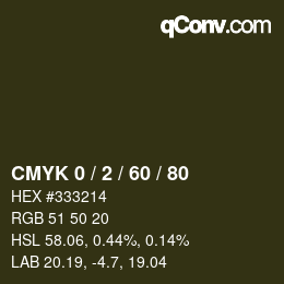 カラーコード: CMYK 0 / 2 / 60 / 80 | qconv.com