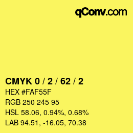 Color code: CMYK 0 / 2 / 62 / 2 | qconv.com