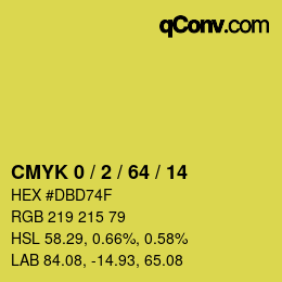 Código de color: CMYK 0 / 2 / 64 / 14 | qconv.com