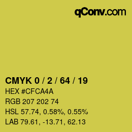 Color code: CMYK 0 / 2 / 64 / 19 | qconv.com