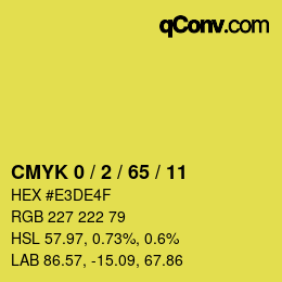 颜色代码: CMYK 0 / 2 / 65 / 11 | qconv.com