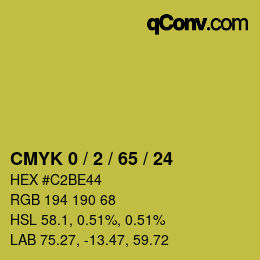 カラーコード: CMYK 0 / 2 / 65 / 24 | qconv.com