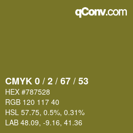 Color code: CMYK 0 / 2 / 67 / 53 | qconv.com