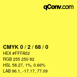 Color code: CMYK 0 / 2 / 68 / 0 | qconv.com
