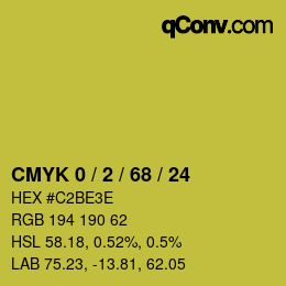 カラーコード: CMYK 0 / 2 / 68 / 24 | qconv.com