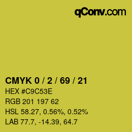 Farbcode: CMYK 0 / 2 / 69 / 21 | qconv.com