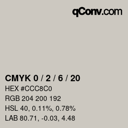 Color code: CMYK 0 / 2 / 6 / 20 | qconv.com