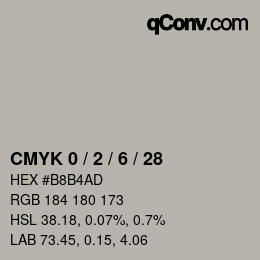カラーコード: CMYK 0 / 2 / 6 / 28 | qconv.com