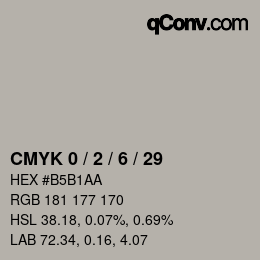 カラーコード: CMYK 0 / 2 / 6 / 29 | qconv.com