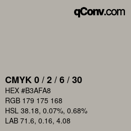 カラーコード: CMYK 0 / 2 / 6 / 30 | qconv.com