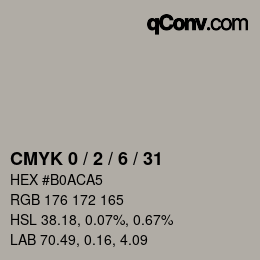 Color code: CMYK 0 / 2 / 6 / 31 | qconv.com
