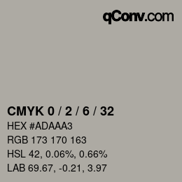 颜色代码: CMYK 0 / 2 / 6 / 32 | qconv.com