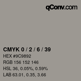 カラーコード: CMYK 0 / 2 / 6 / 39 | qconv.com