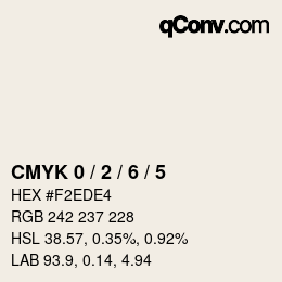 颜色代码: CMYK 0 / 2 / 6 / 5 | qconv.com