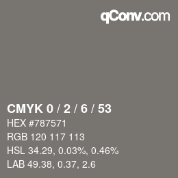 Color code: CMYK 0 / 2 / 6 / 53 | qconv.com