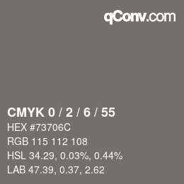 Color code: CMYK 0 / 2 / 6 / 55 | qconv.com