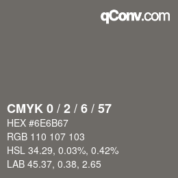 Color code: CMYK 0 / 2 / 6 / 57 | qconv.com