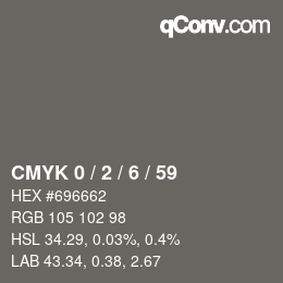 Color code: CMYK 0 / 2 / 6 / 59 | qconv.com