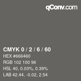 颜色代码: CMYK 0 / 2 / 6 / 60 | qconv.com