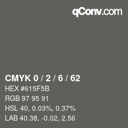 Color code: CMYK 0 / 2 / 6 / 62 | qconv.com