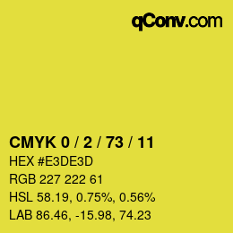 Color code: CMYK 0 / 2 / 73 / 11 | qconv.com