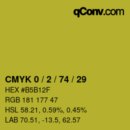 カラーコード: CMYK 0 / 2 / 74 / 29 | qconv.com