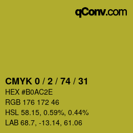カラーコード: CMYK 0 / 2 / 74 / 31 | qconv.com