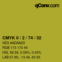 Color code: CMYK 0 / 2 / 74 / 32 | qconv.com