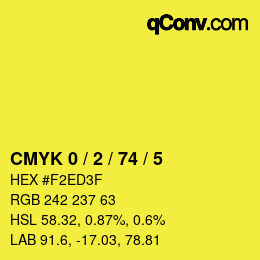 Color code: CMYK 0 / 2 / 74 / 5 | qconv.com