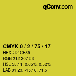 Color code: CMYK 0 / 2 / 75 / 17 | qconv.com