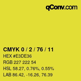 Color code: CMYK 0 / 2 / 76 / 11 | qconv.com