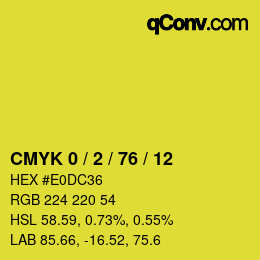 Color code: CMYK 0 / 2 / 76 / 12 | qconv.com