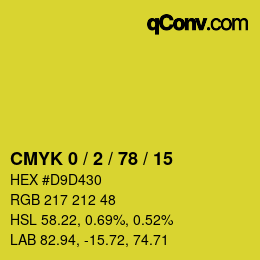 Color code: CMYK 0 / 2 / 78 / 15 | qconv.com