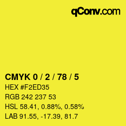 Color code: CMYK 0 / 2 / 78 / 5 | qconv.com