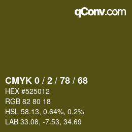 Color code: CMYK 0 / 2 / 78 / 68 | qconv.com