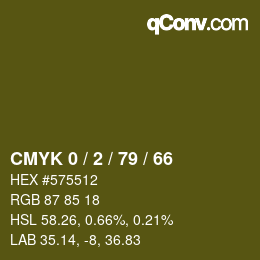 Color code: CMYK 0 / 2 / 79 / 66 | qconv.com